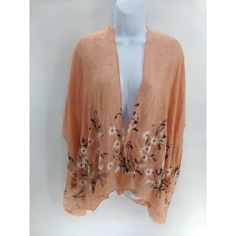 pink cardigan wrap with flowers SM/MED